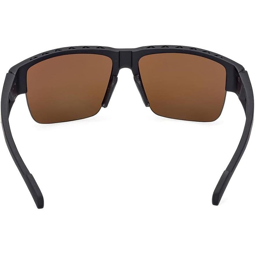 Adidas SP0070 Men Sport Wraparound Sunglasses Black / Other / Brown Polarized