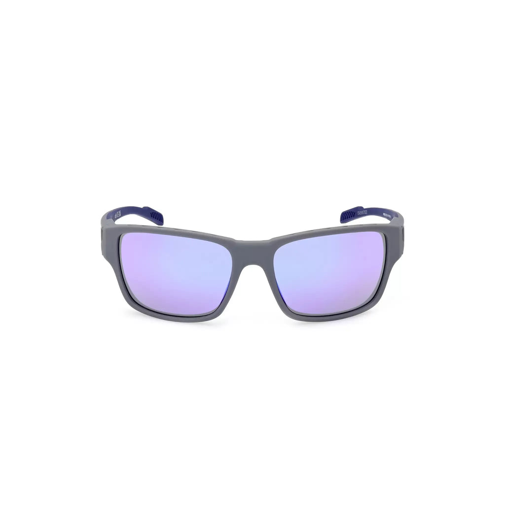 Adidas SP0069 Men Sport Wraparound Sunglasses Grey / Other / Violet Mirror Gradient