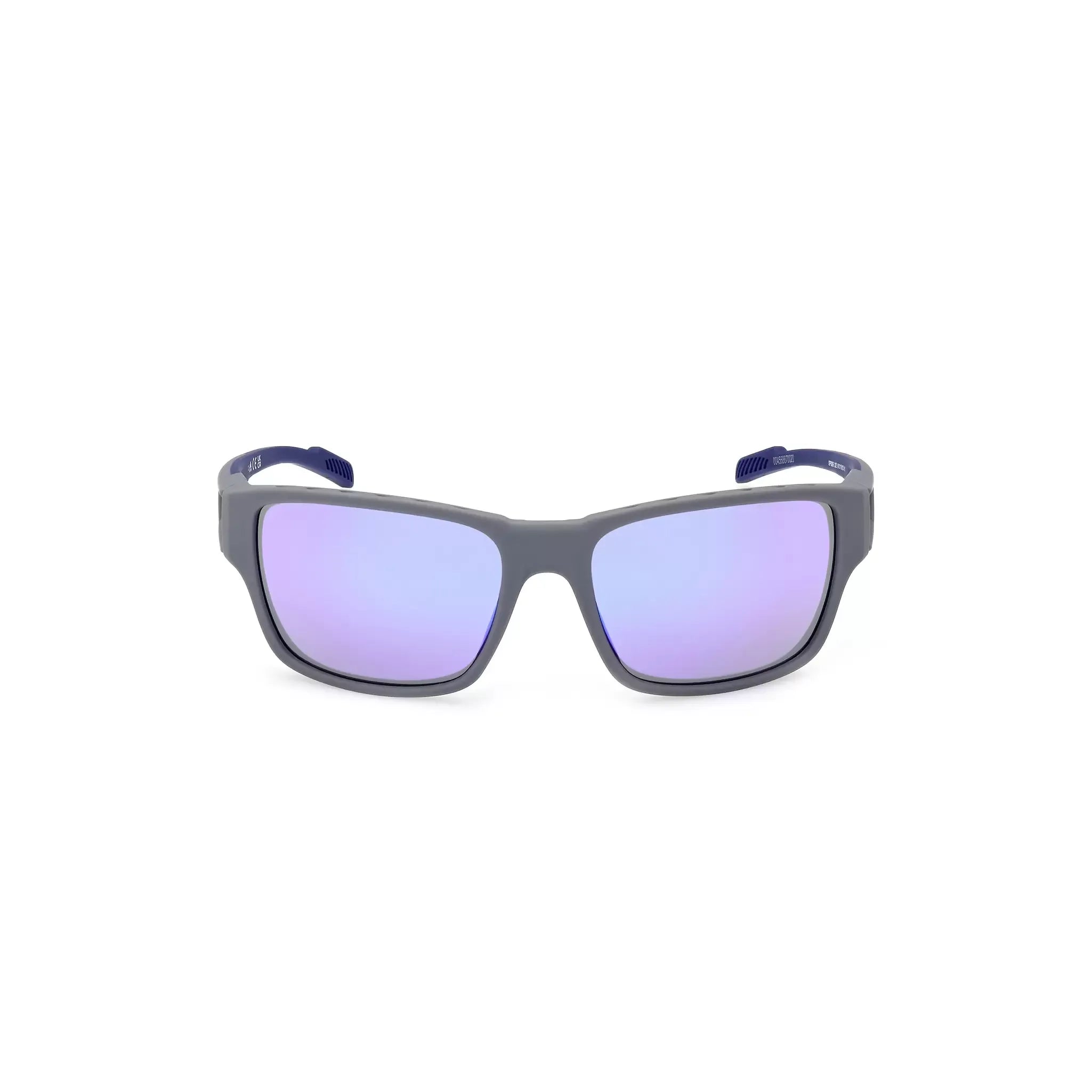 Adidas SP0069 Men Sport Wraparound Sunglasses Grey / Other / Violet Mirror Gradient