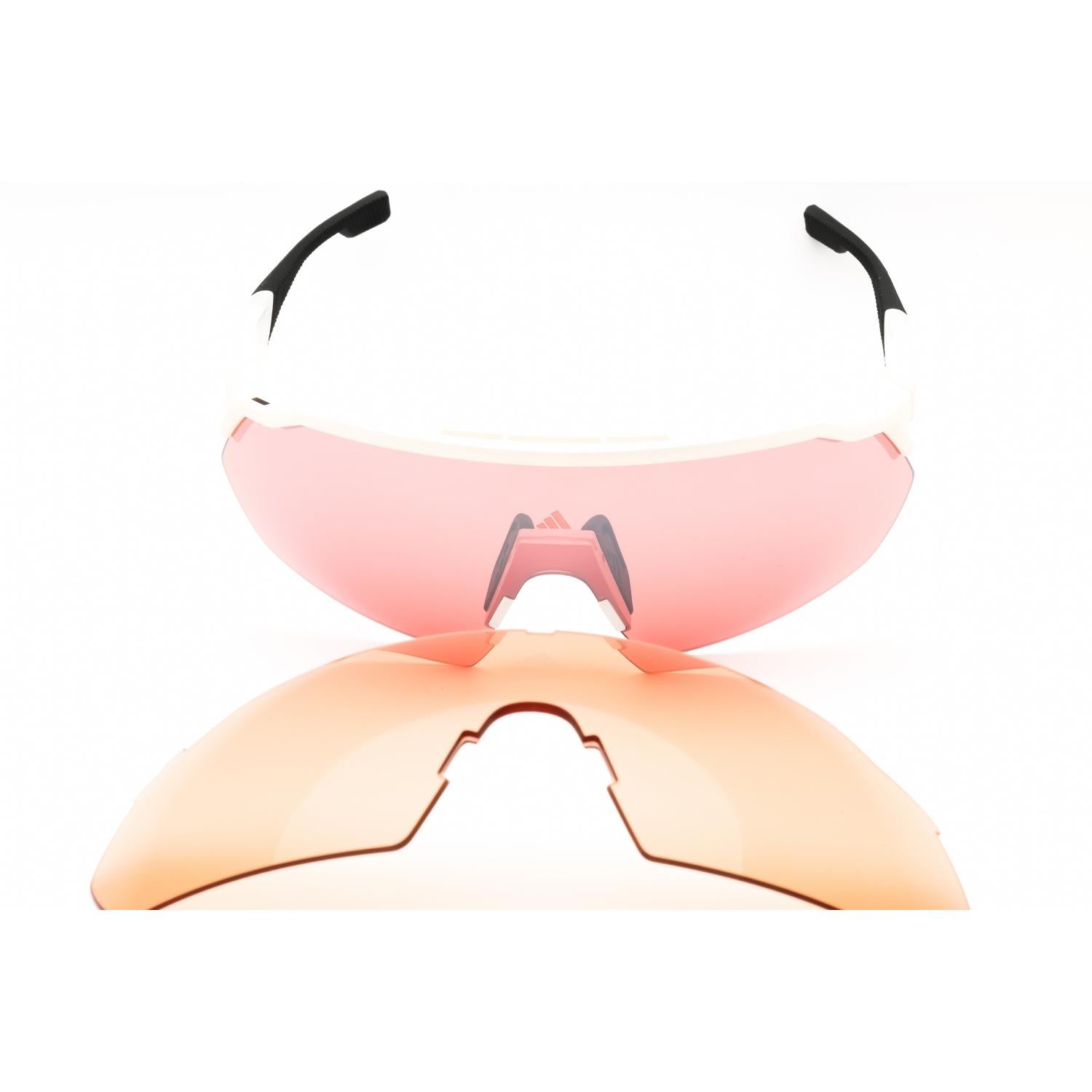Adidas SP0093 Unisex Shield Sunglasses White / Bordeaux Mirror