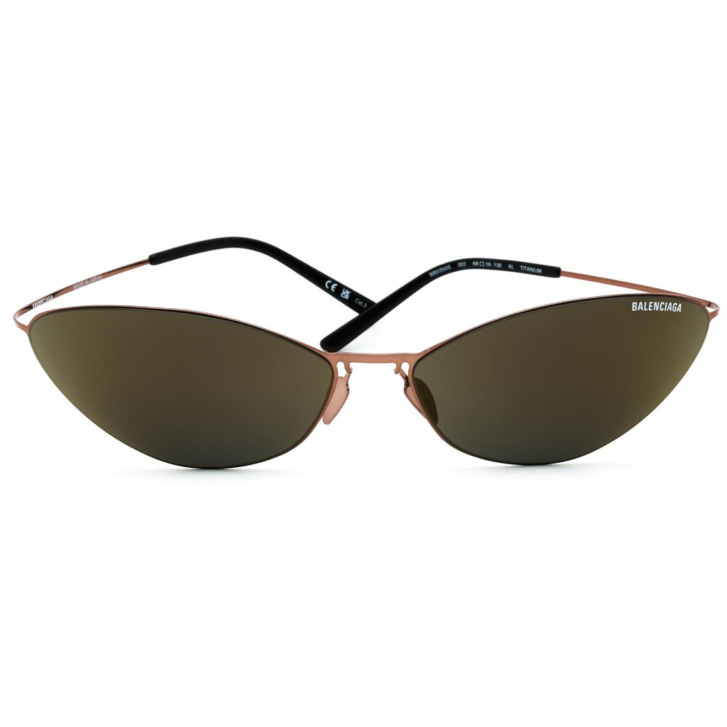 Balenciaga BB0350S Brown/Bronze Brown Mirror Oval Sunglasses for Men & Women
