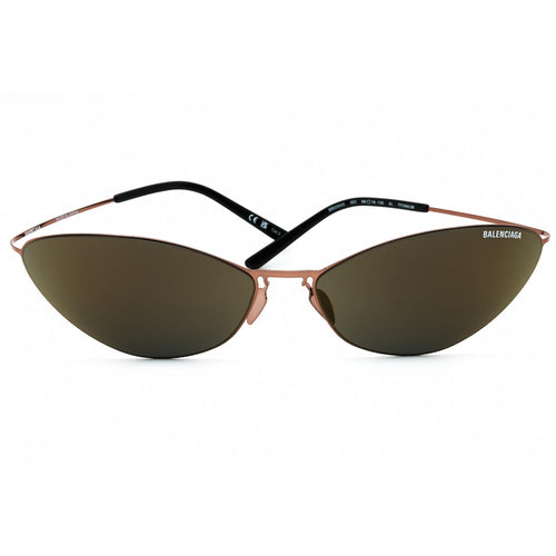Balenciaga BB0350S Brown/Bronze Brown Mirror Oval Sunglasses for Men & Women