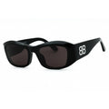 Balenciaga BB0397SA Black/Grey Rectangle Sunglasses