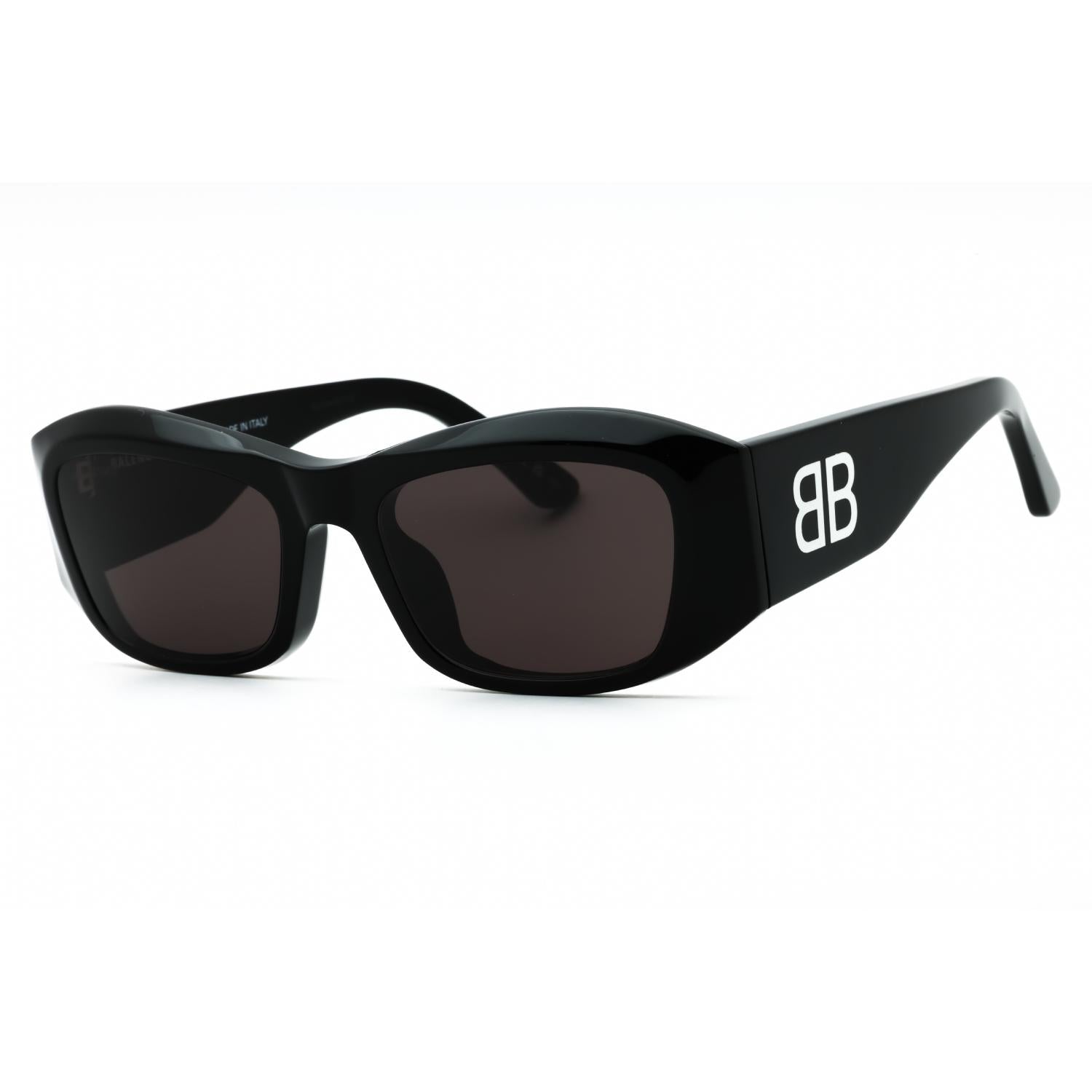 Balenciaga BB0397SA Black/Grey Rectangle Sunglasses