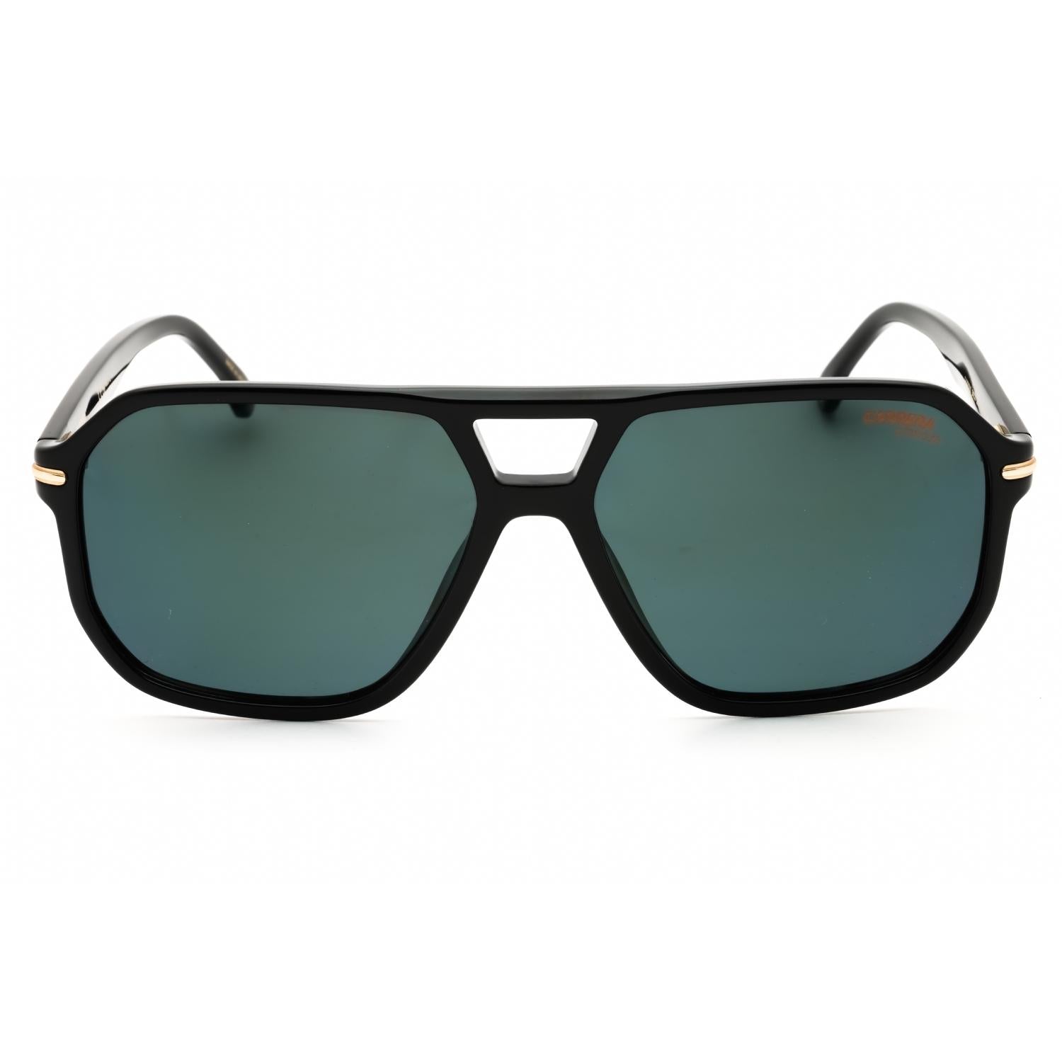 Carrera CA 302/S/US Men Rectangular Sunglasses Black Gold Grey Polarized