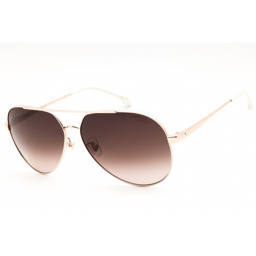 Carrera CARRERA 3005/S Women Aviator Sunglasses White Gold Brown