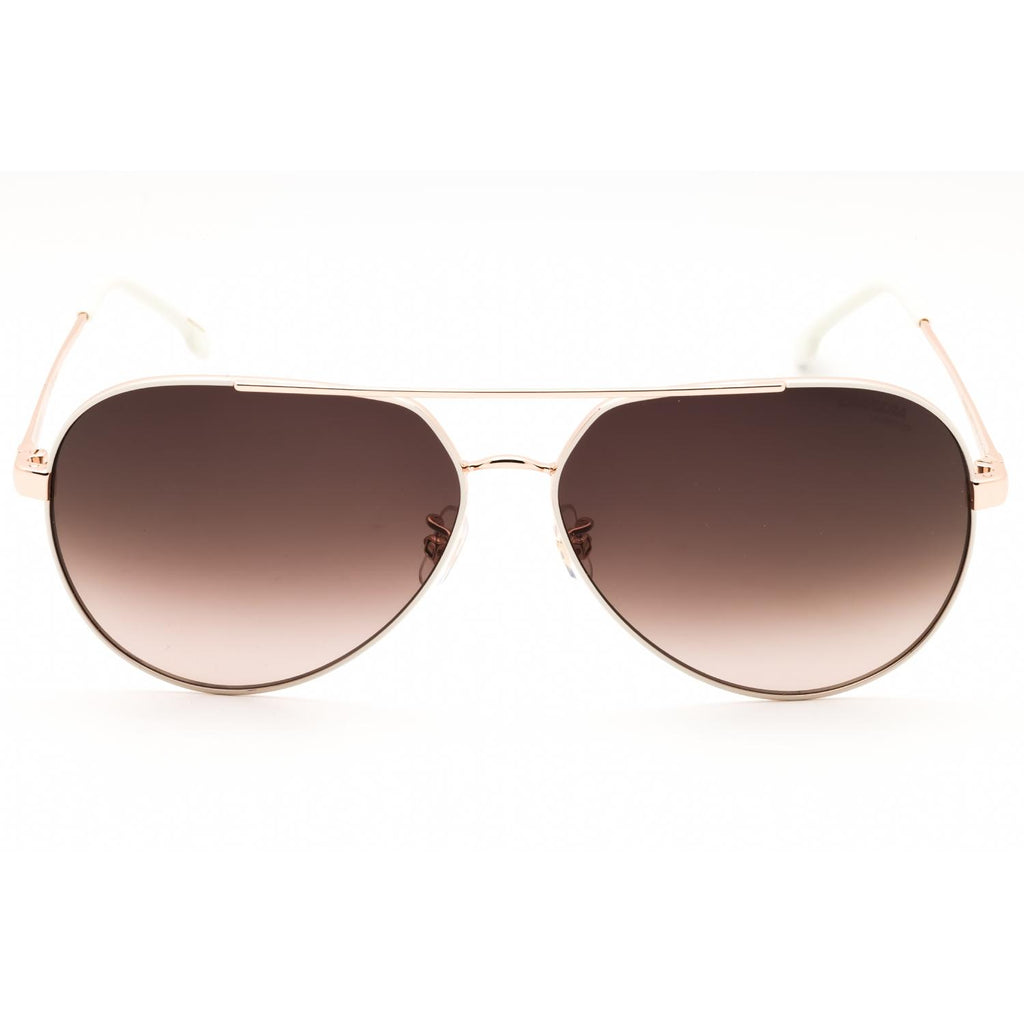 Carrera CARRERA 3005/S Women Aviator Sunglasses White Gold Brown