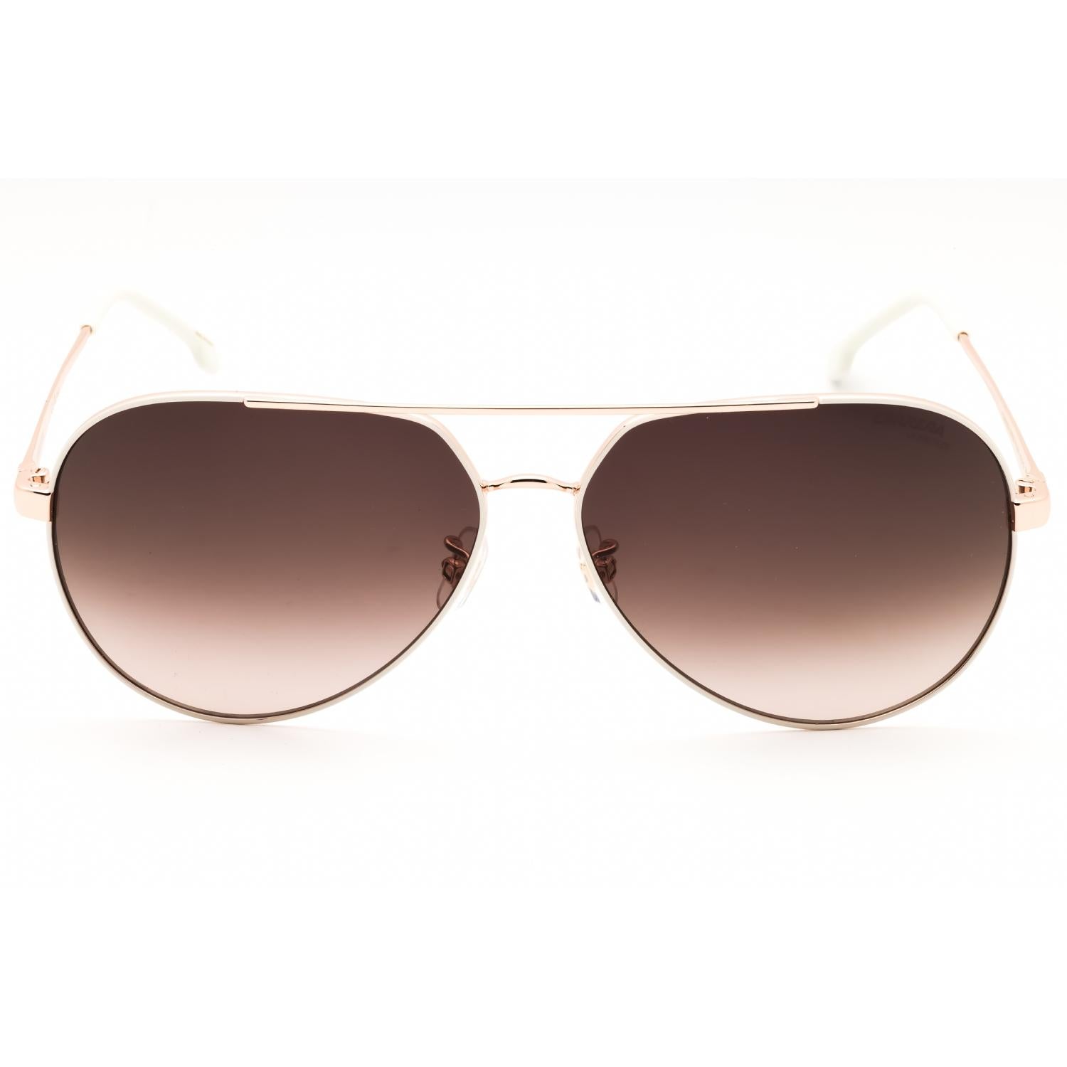 Carrera CARRERA 3005/S Women Aviator Sunglasses White Gold Brown