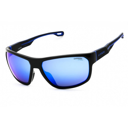 CARRERA 4018/S Men Rectangular Sunglasses Black Blue Blue Mirror
