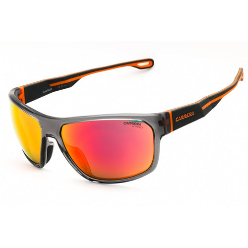 Carrera 4018/S Men Sport Wraparound Sunglasses Grey Orange / Red ML