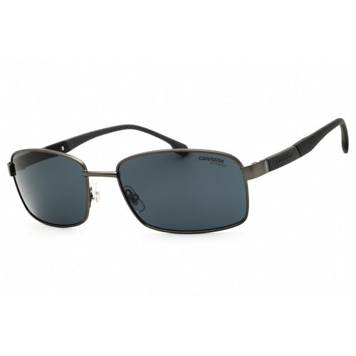Carrera 8037/S Men Rectangular Sunglasses MTDK Ruthenium / Grey