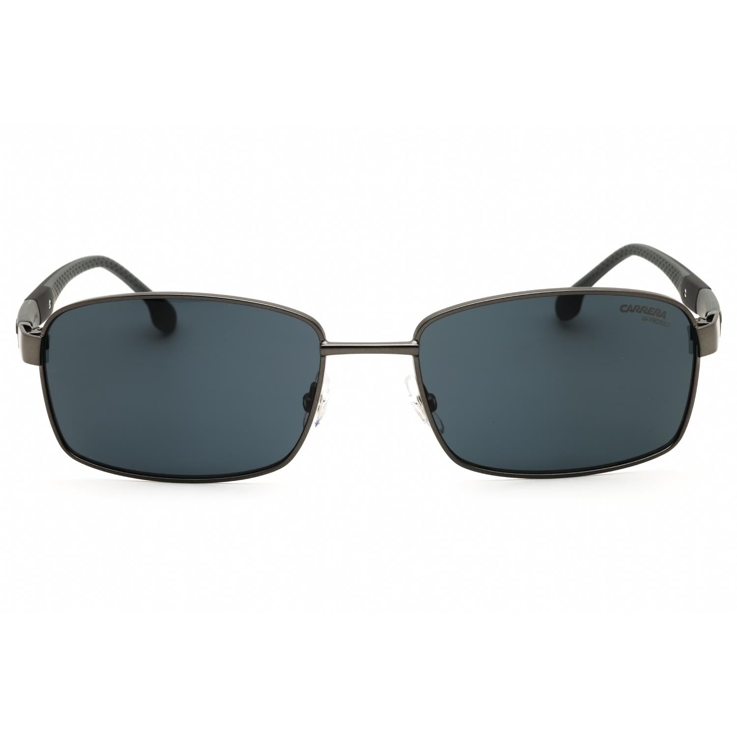 Carrera 8037/S Men Rectangular Sunglasses MTDK Ruthenium / Grey