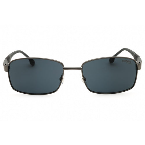 Carrera 8037/S Men Rectangular Sunglasses MTDK Ruthenium / Grey
