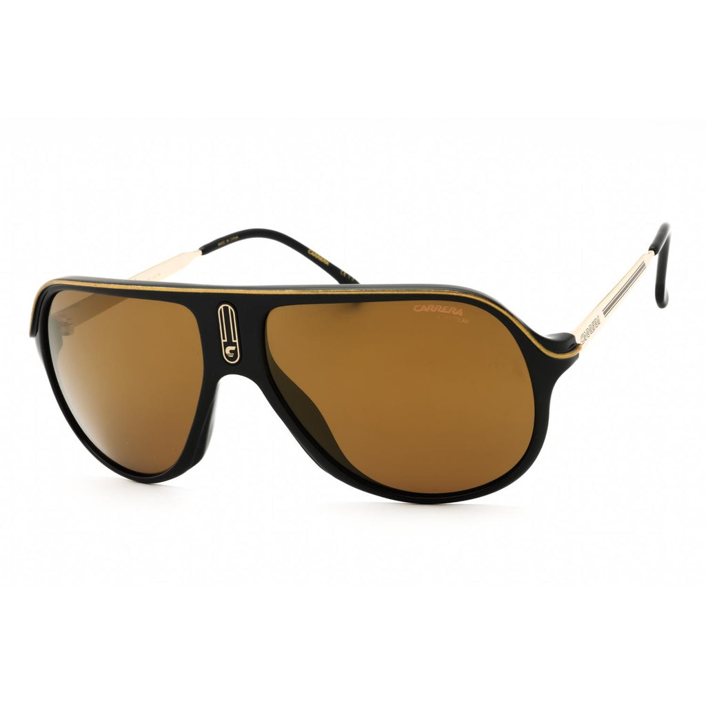 Carrera SAFARI65/N Unisex Aviator Sunglasses Black Gold Brown Polarized