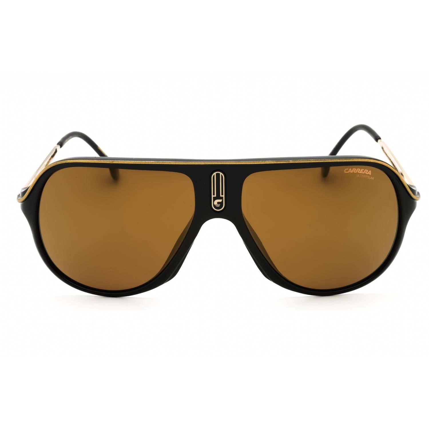 Carrera SAFARI65/N Unisex Aviator Sunglasses Black Gold Brown Polarized