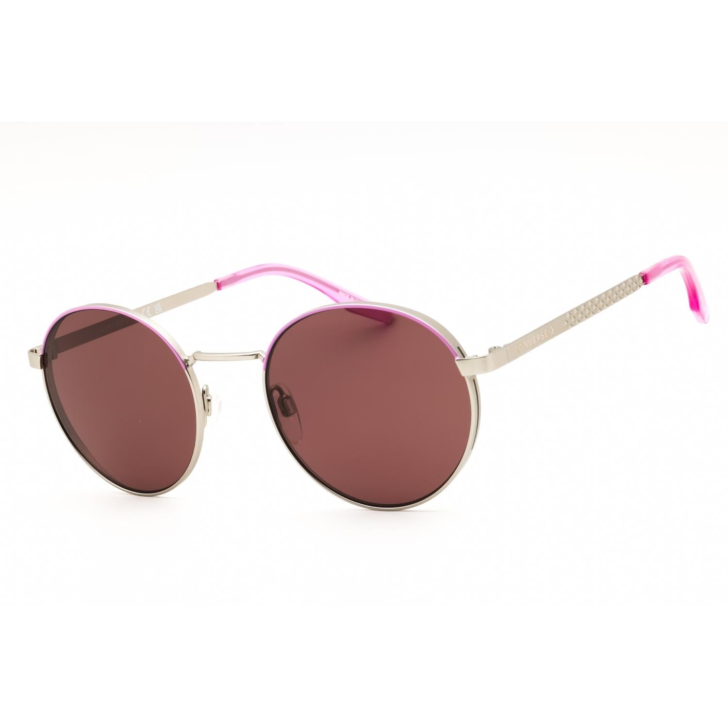 Converse CV107S Foxing II Women Round Sunglasses Satin Silver / Grape Fizz
