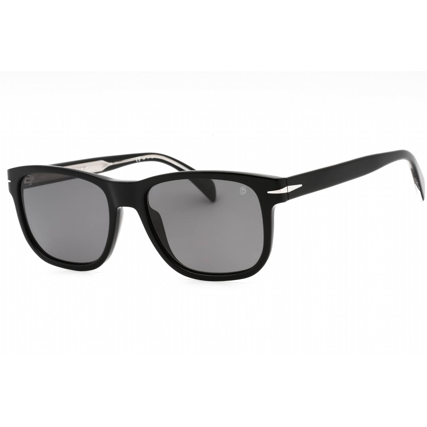 David Beckham DB 1045/S Men Rectangular Sunglasses Black Silver / Grey PZ