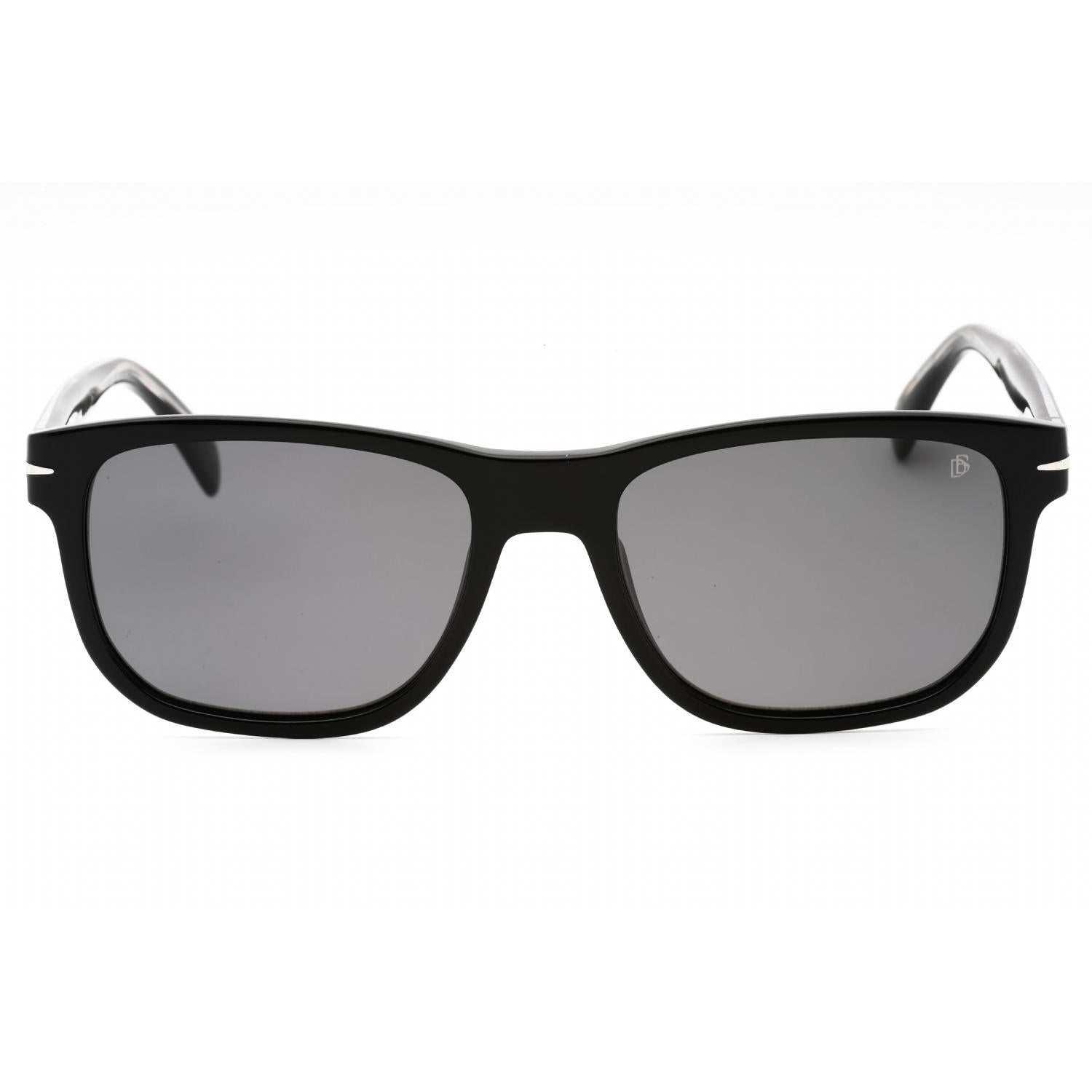 David Beckham DB 1045/S Men Rectangular Sunglasses Black Silver / Grey PZ