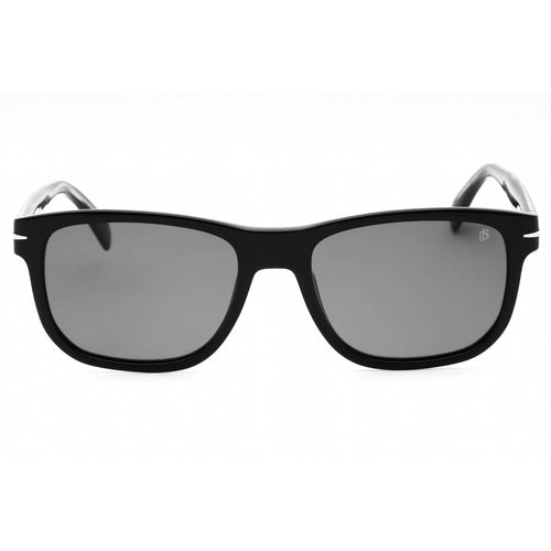 David Beckham DB 1045/S Men Rectangular Sunglasses Black Silver / Grey PZ