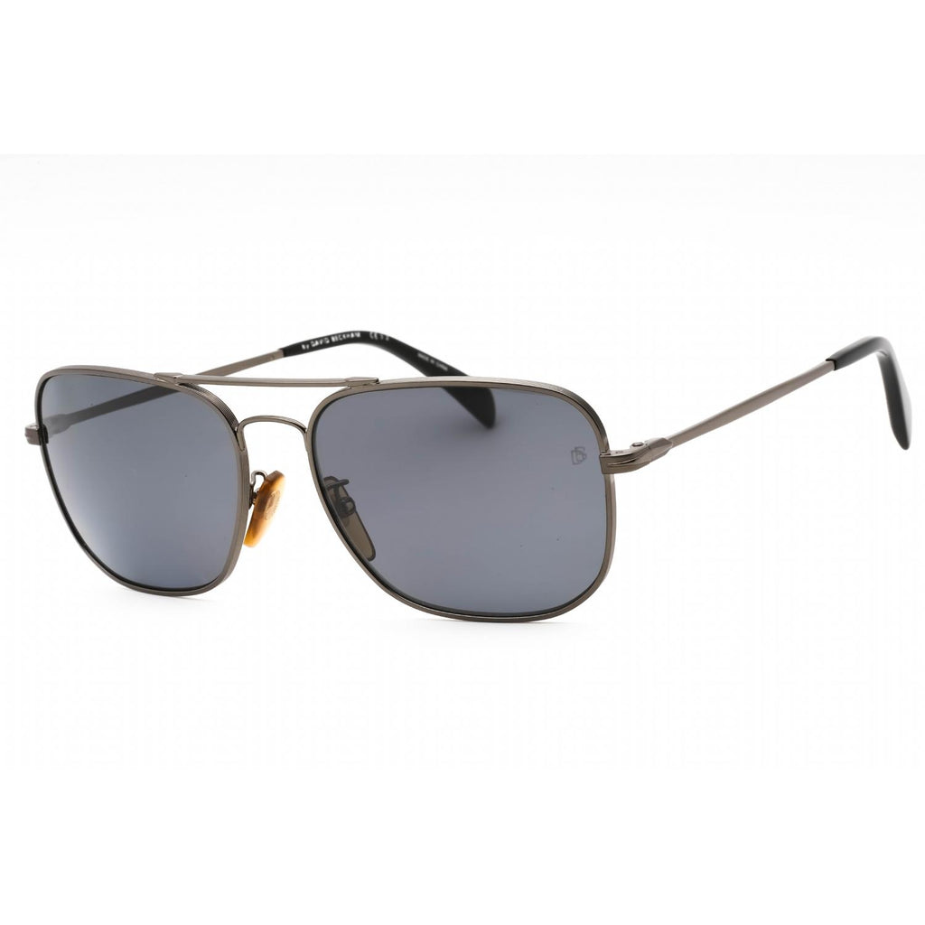David Beckham DB 1093/S Men Rectangular Sunglasses Dark Ruthenium / Grey PZ