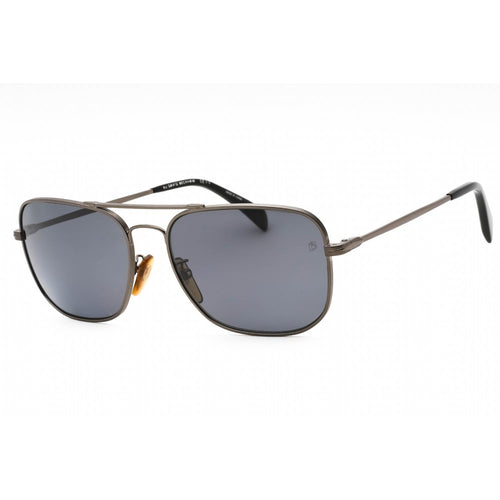 David Beckham DB 1093/S Men Rectangular Sunglasses Dark Ruthenium / Grey PZ