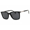 David Beckham DB 1130/S Men Rectangular Sunglasses Black Dark Ruthenium / Grey