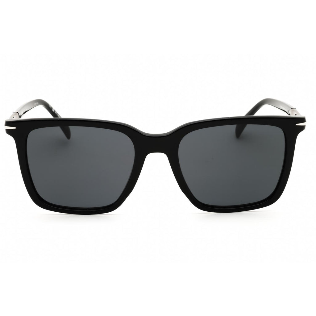 David Beckham DB 1130/S Men Rectangular Sunglasses Black Dark Ruthenium / Grey