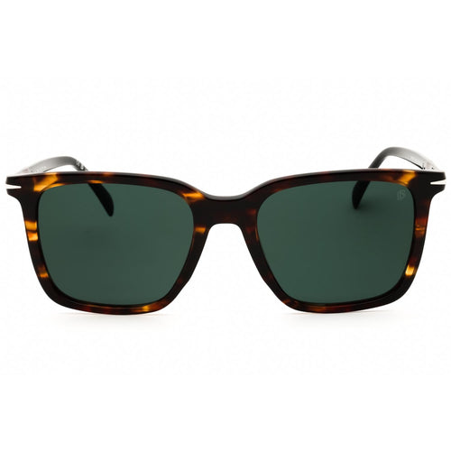 David Beckham DB 1130/S Men Rectangular Sunglasses Brown Horn / Green SP