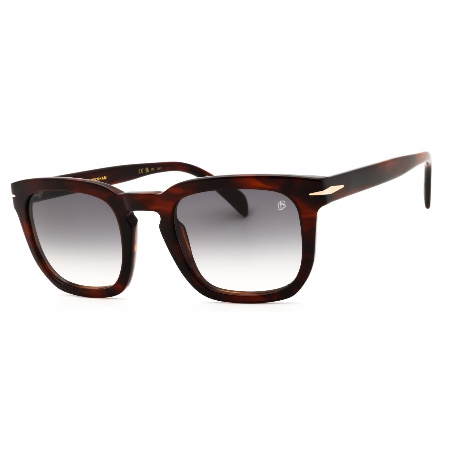 David Beckham DB 7076/S Men Rectangular Sunglasses Brown Horn / Grey