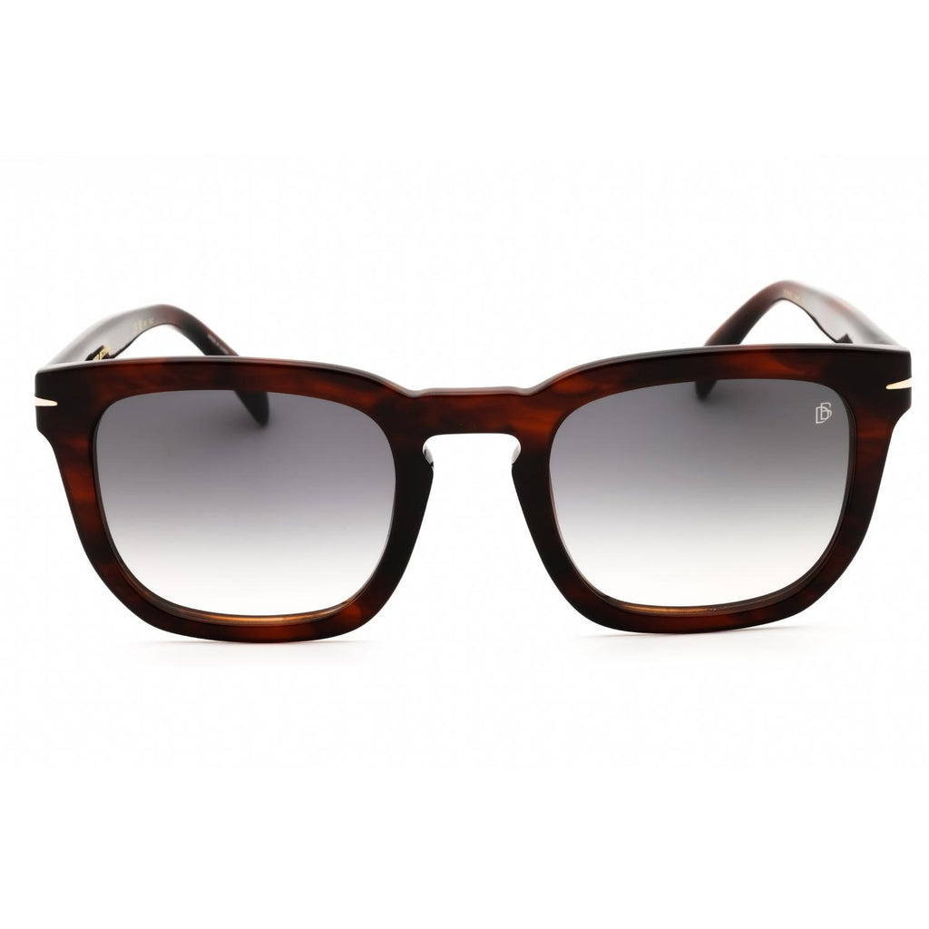 David Beckham DB 7076/S Men Rectangular Sunglasses Brown Horn / Grey