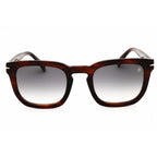 David Beckham DB 7076/S Men Rectangular Sunglasses Brown Horn / Grey