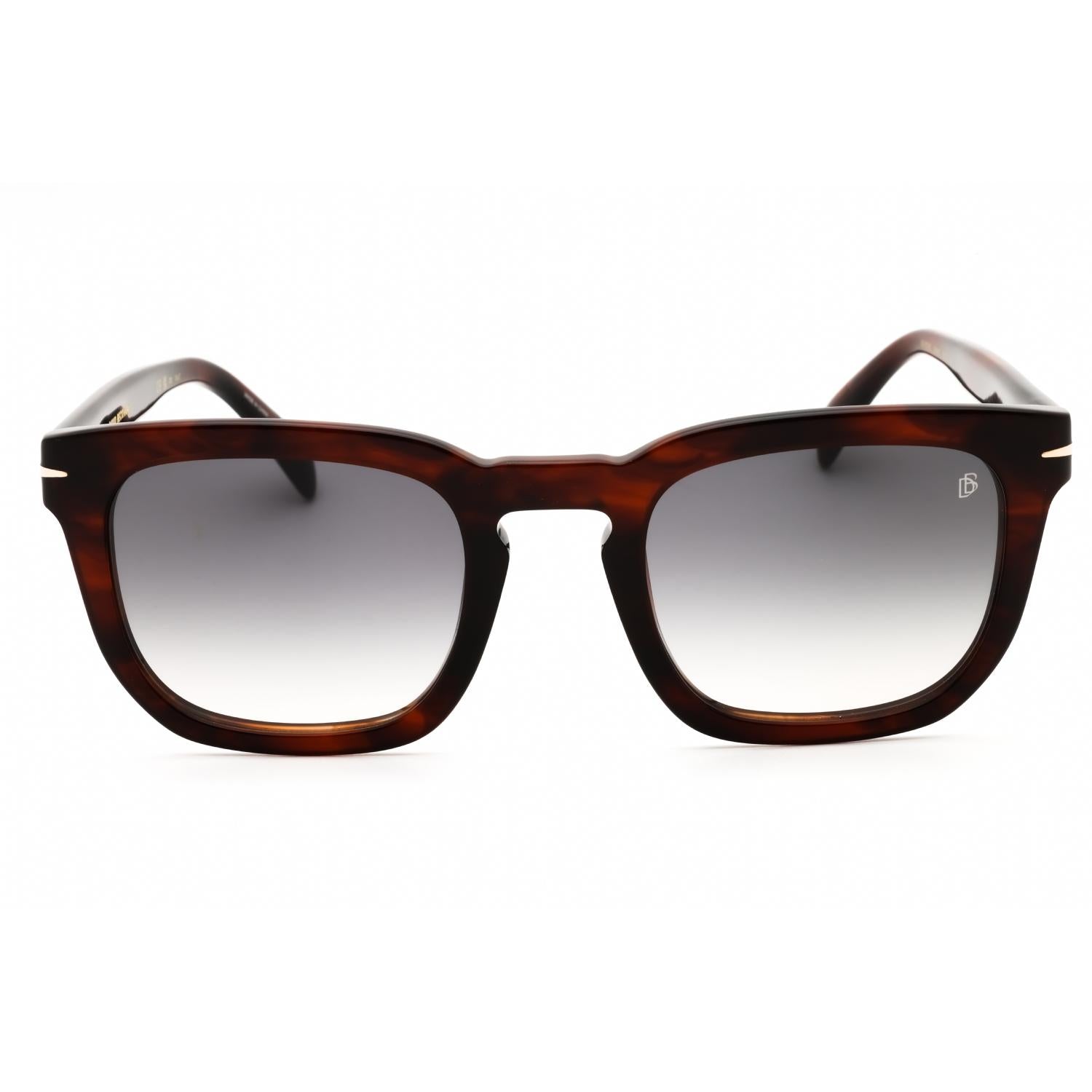 David Beckham DB 7076/S Men Rectangular Sunglasses Brown Horn / Grey
