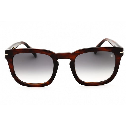 David Beckham DB 7076/S Men Rectangular Sunglasses Brown Horn / Grey