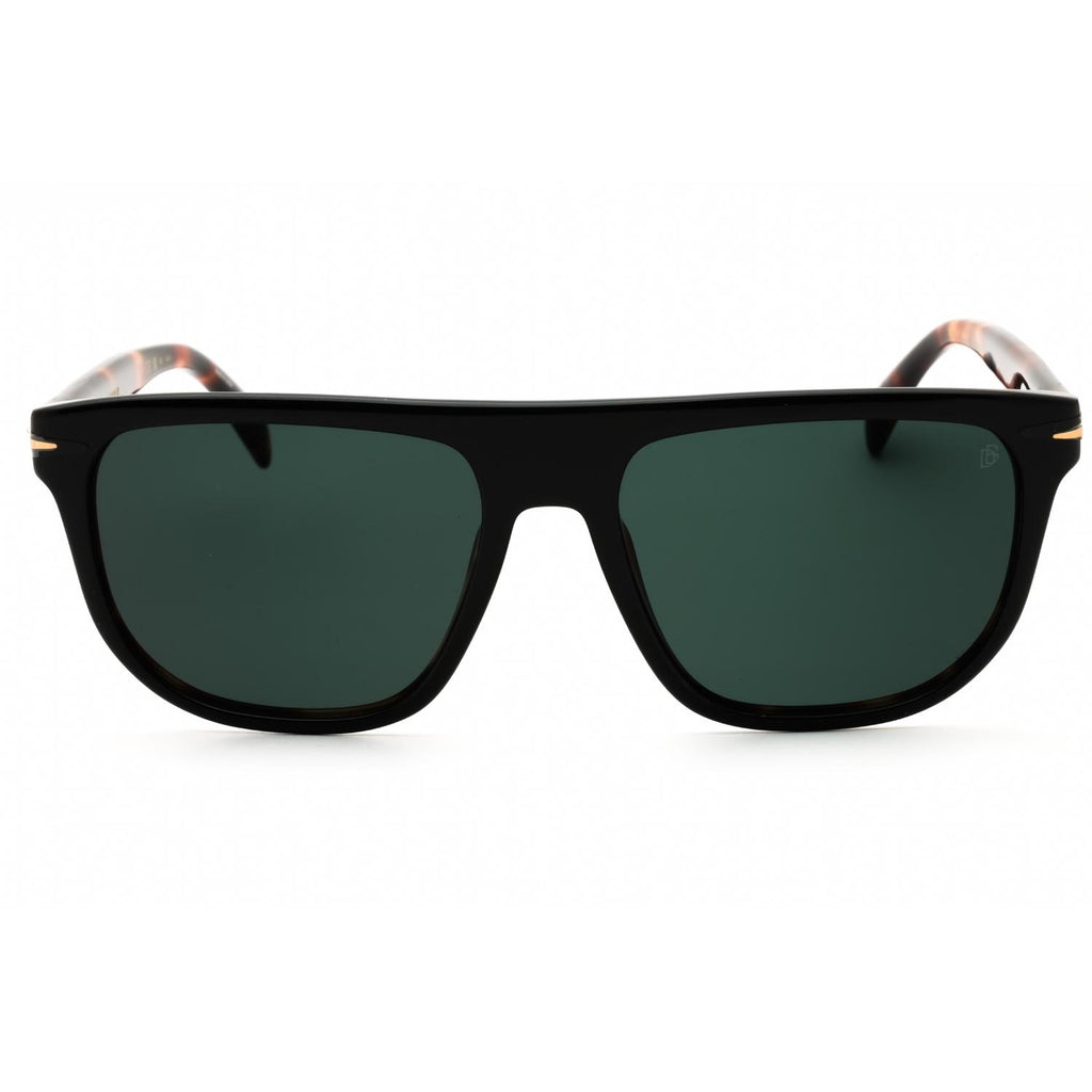 David Beckham DB 7111/S Men Rectangular Sunglasses Black Havana / Green Mirror