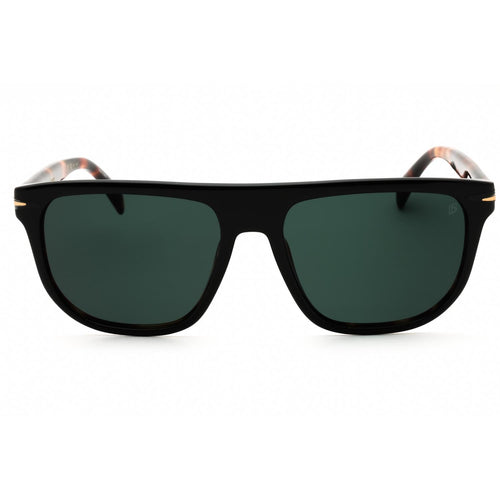 David Beckham DB 7111/S Men Rectangular Sunglasses Black Havana / Green Mirror