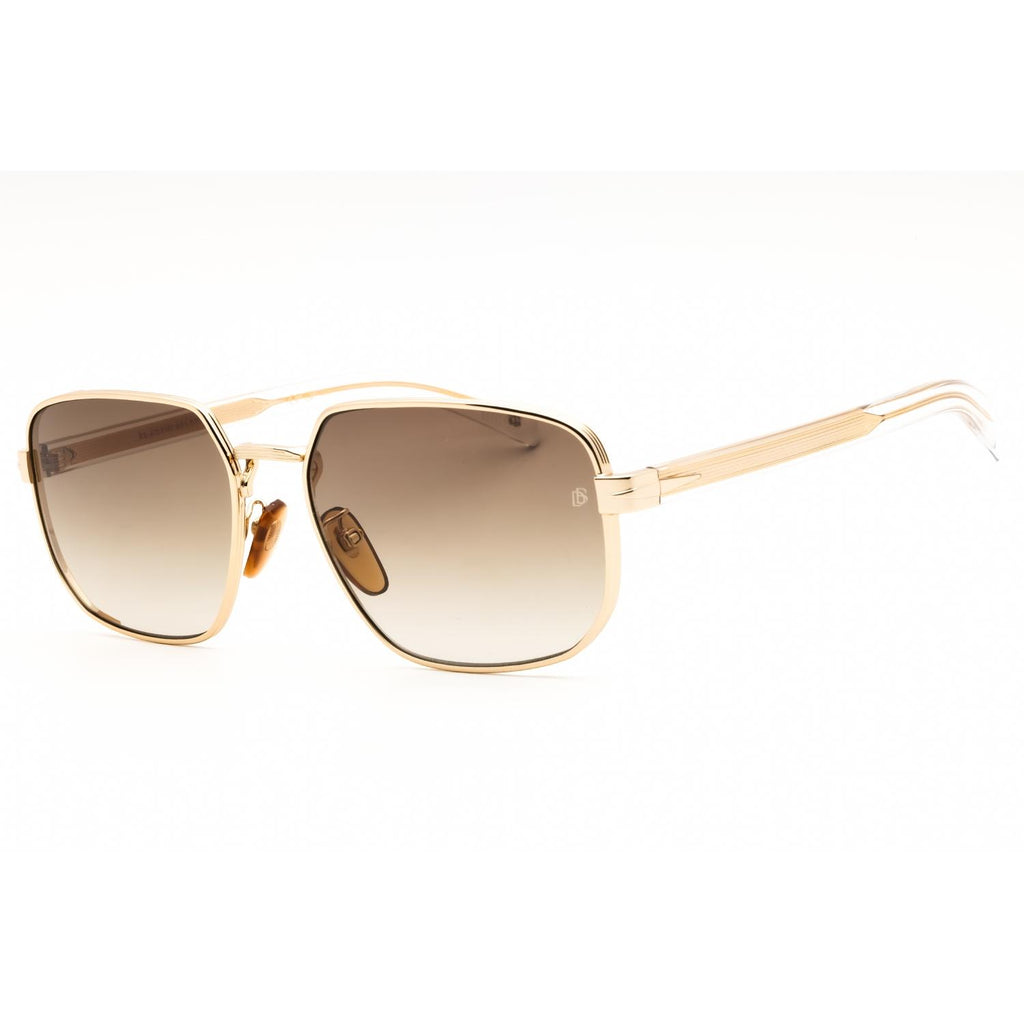 David Beckham DB 7121/G/S Men Rectangular Sunglasses Gold Brown Gradient