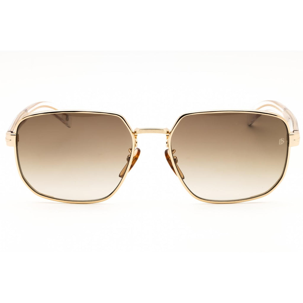 David Beckham DB 7121/G/S Men Rectangular Sunglasses Gold Brown Gradient