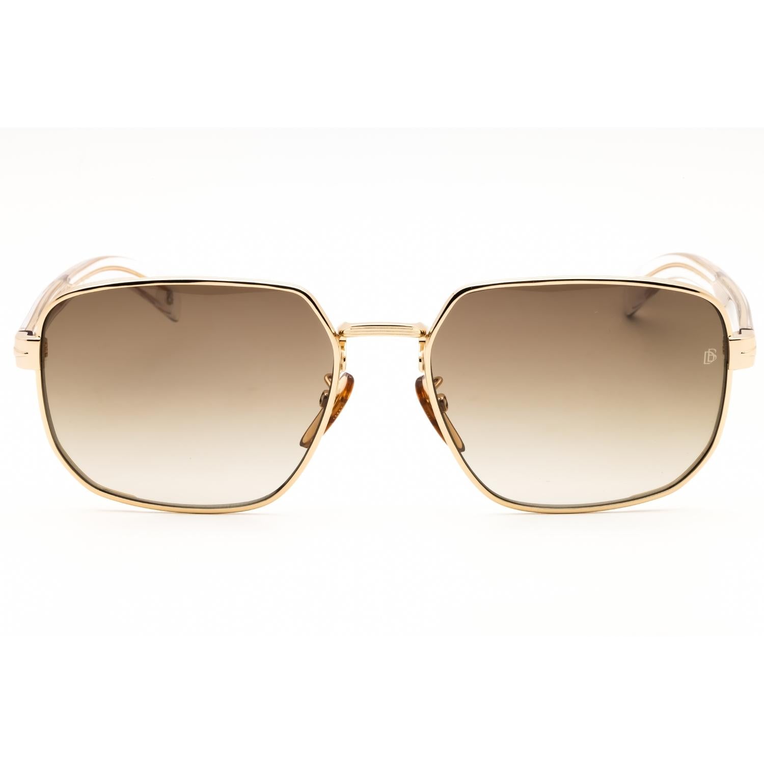 David Beckham DB 7121/G/S Men Rectangular Sunglasses Gold Brown Gradient
