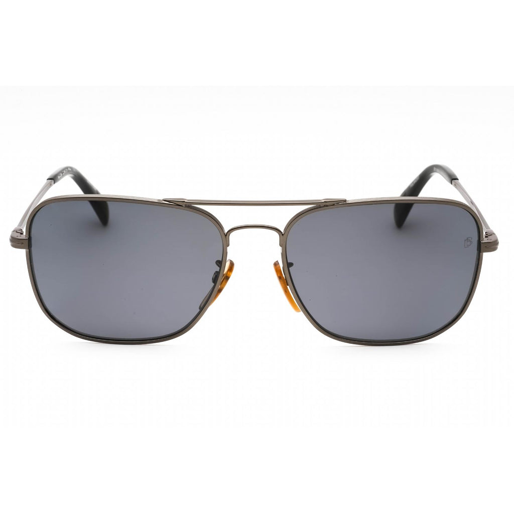 David Beckham DB 1093/S Men Rectangular Sunglasses Dark Ruthenium / Grey PZ