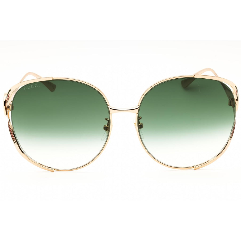 Gucci GG0225S 003 Gold Gold Green Oversized Women’s Sunglasses