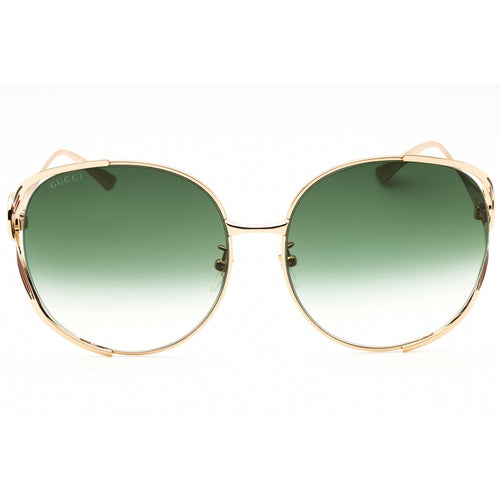Gucci GG0225S 003 Gold Gold Green Oversized Women’s Sunglasses