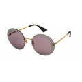 Gucci GG0899S 001 Gold Gold Violet Oval Women’s Sunglasses