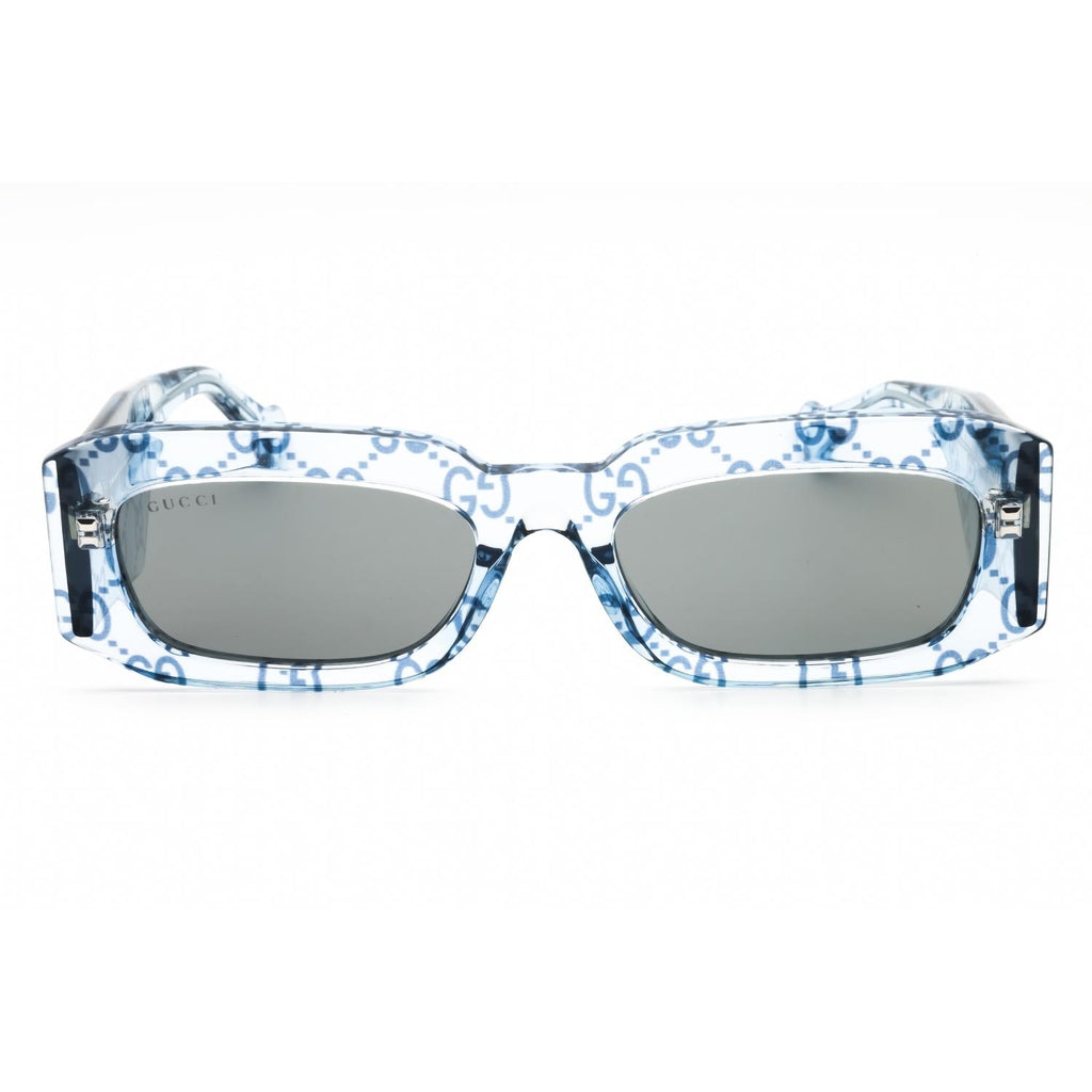 Gucci GG1426S 006 Light Blue Light Blue Grey Rectangular Men’s Sunglasses