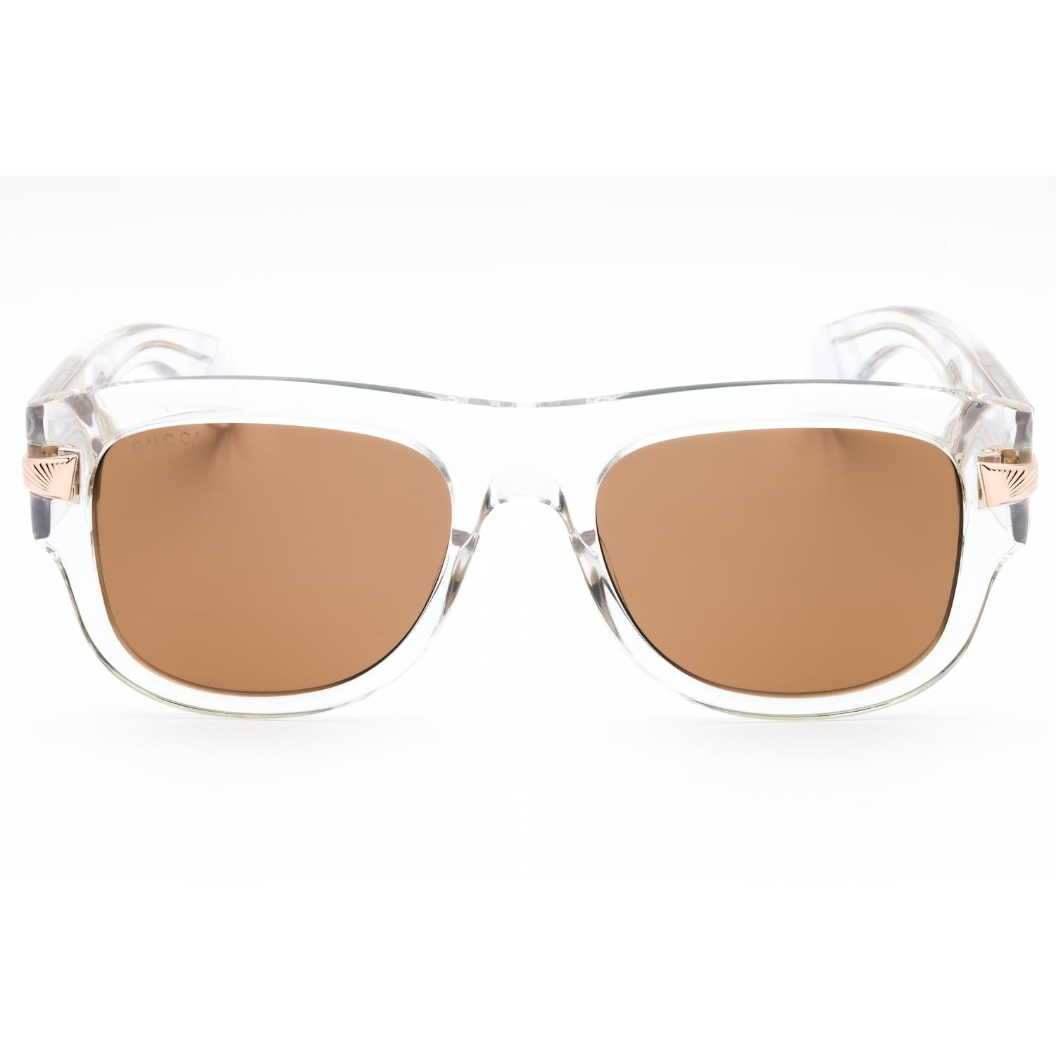 Gucci GG1517S 004 Crystal Brown Rectangular Men’s Sunglasses