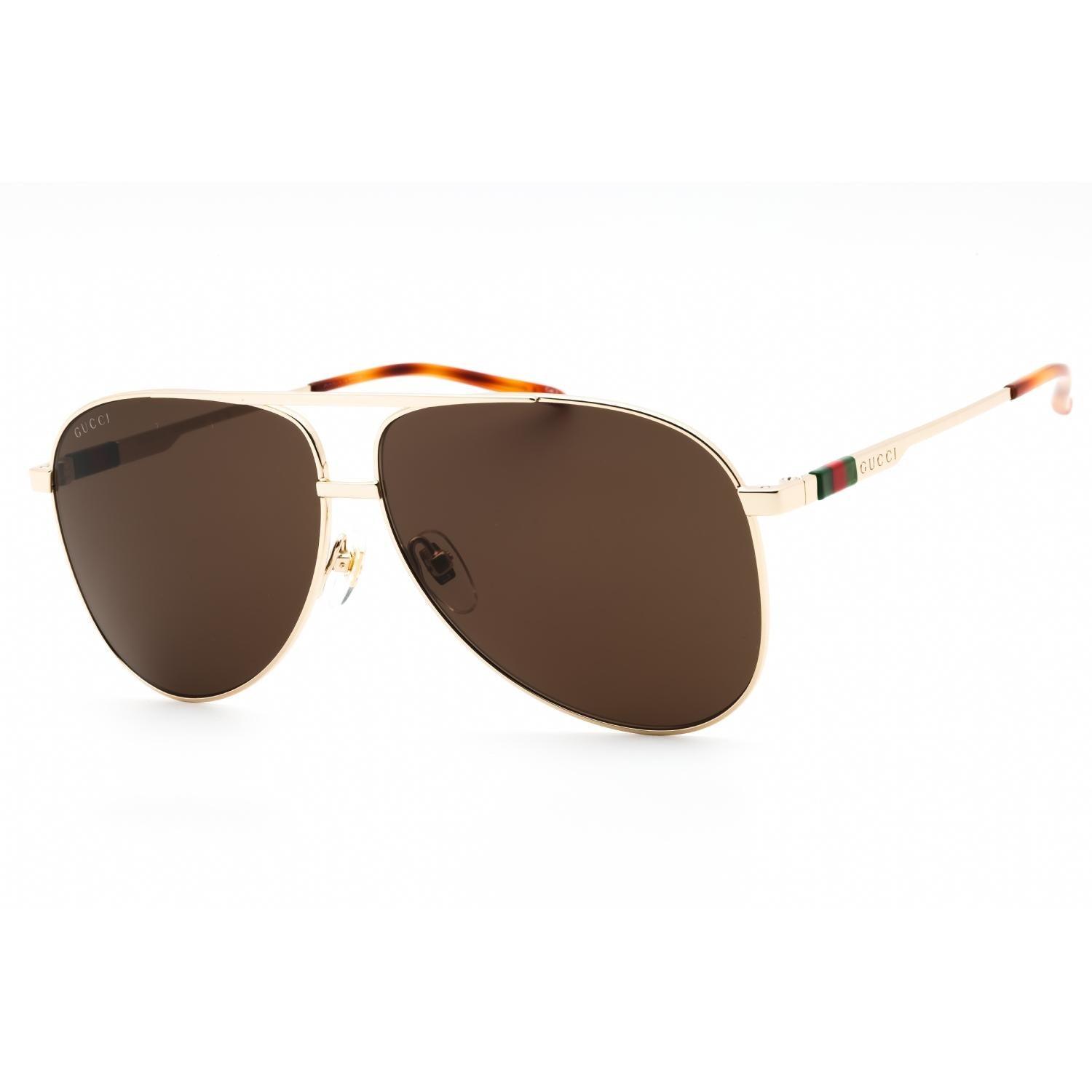 Gucci GG1677S 002 Gold Brown Aviator Men’s Sunglasses