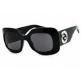 Gucci GG1695S 001 Black Grey Rectangular Women’s Sunglasses