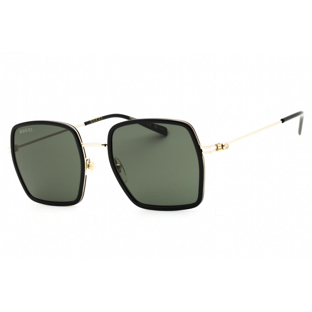 Gucci GG1848S 001 Black Gold Grey Rectangular Women’s Sunglasses