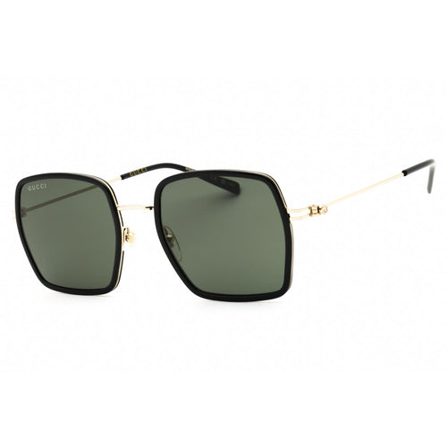 Gucci GG1848S 001 Black Gold Grey Rectangular Women’s Sunglasses