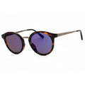 Guess Factory GF0305 Women Round Sunglasses Blonde Havana / Blue Mirror