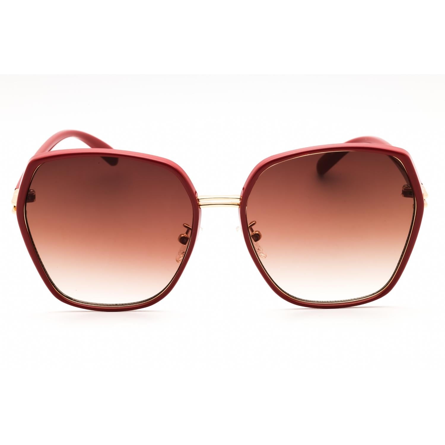 Guess Factory GF0407 Women Oversized Sunglasses Shiny Red / Gradient Brown